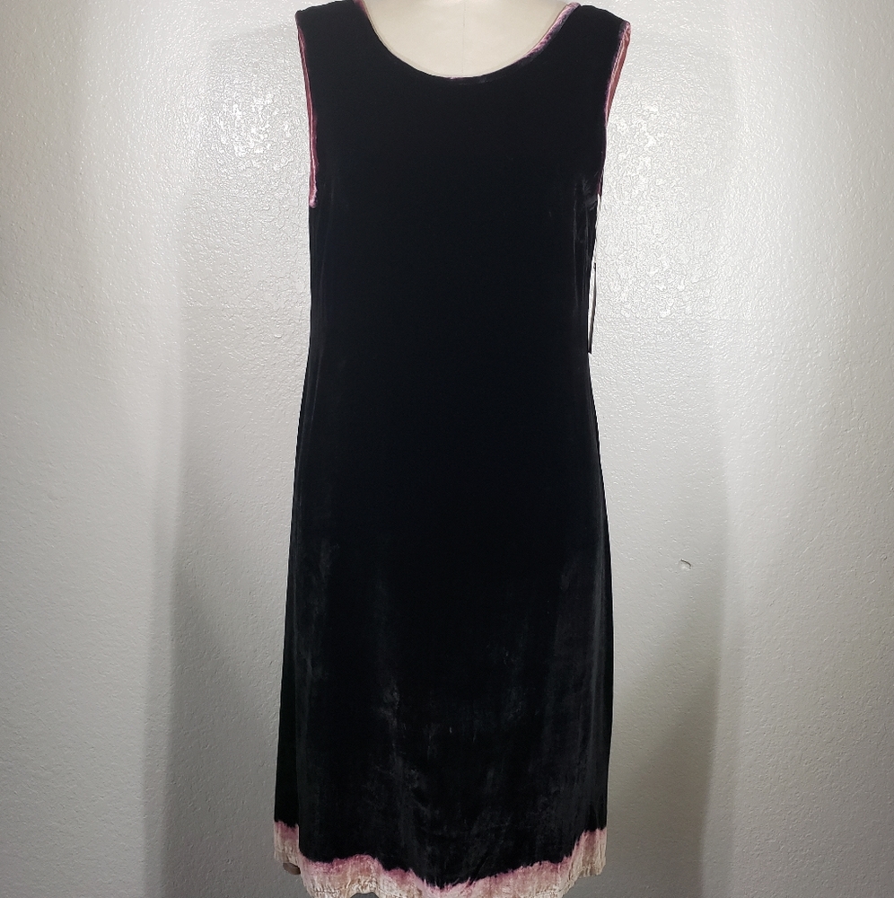 Viviana Uchitel Black Velvet Dye Dress